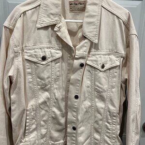 Free People cream jean jacket size L